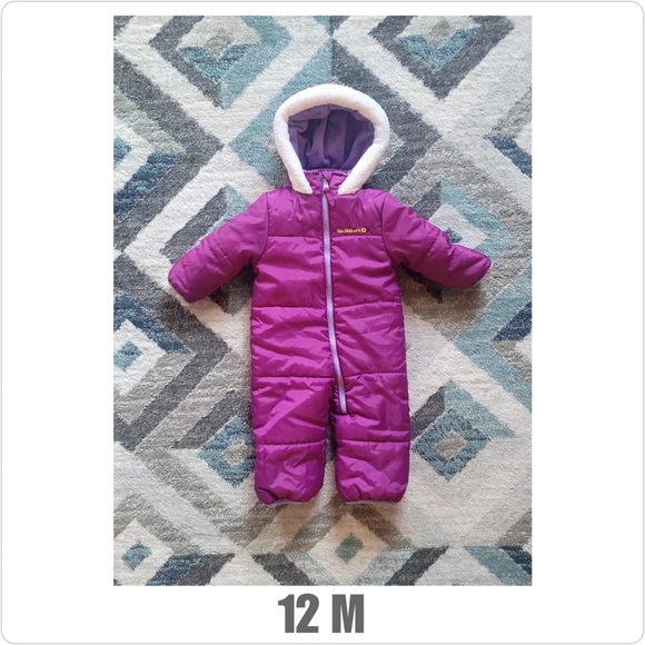 Puffer Winter Snow one piece for baby girl Pink Platinum 12 m (newborn & infants - Picture 1 of 1